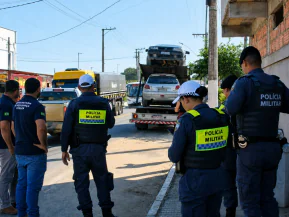 Polícia Militar e Prefeitura fiscalizam veículos abandonados em Jaguaré