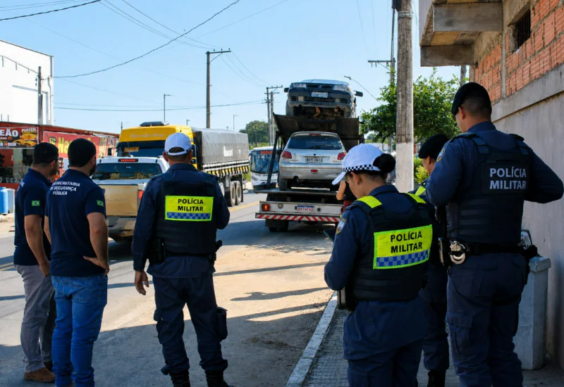 Polícia Militar e Prefeitura fiscalizam veículos abandonados em Jaguaré