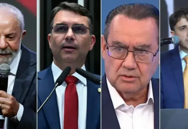 Atlas: Lula tem 43,4% no 1º turno; Flávio, 33,7%; Cury, 7,8% e Renan, 7,6%