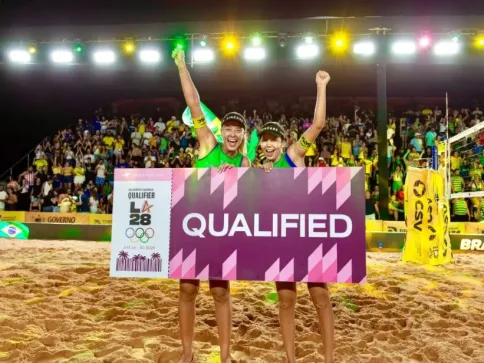 Capixabas garantem vagas olímpicas para o Brasil no vôlei de praia em Los Angeles-2028