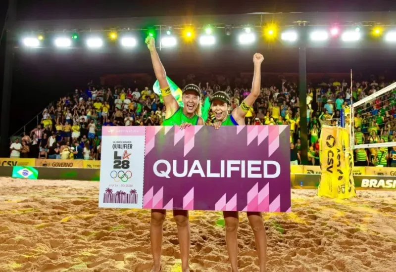 Capixabas garantem vagas olímpicas para o Brasil no vôlei de praia em Los Angeles-2028