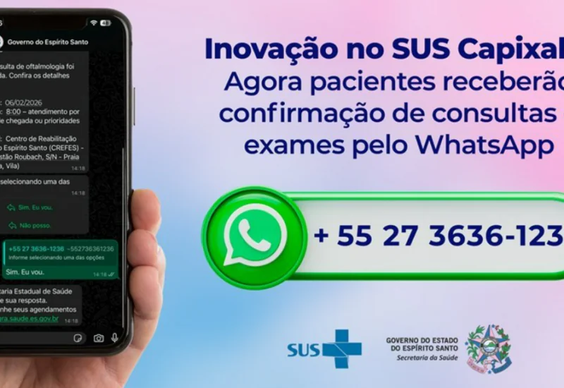 Governo do ES lança avisos de consultas via WhatsApp