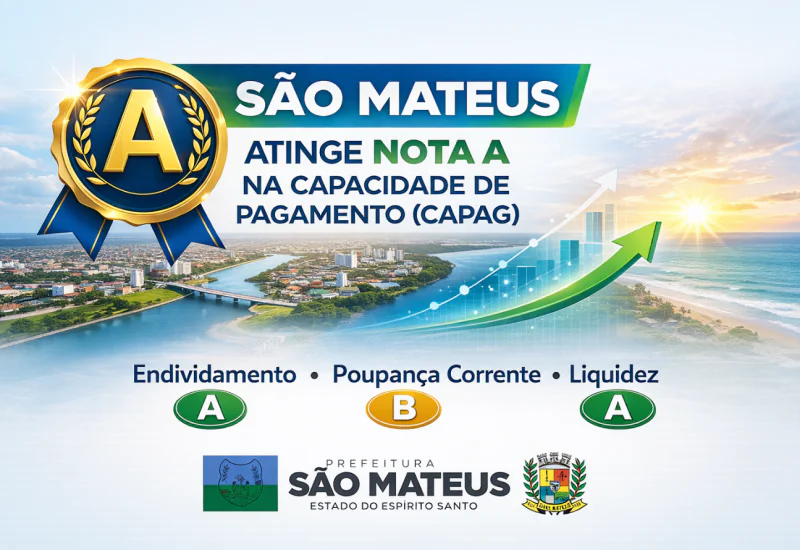 Avaliação do Tesouro Nacional coloca São Mateus no nível máximo de responsabilidade fiscal