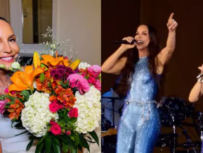 Shakira envia flores e bilhete para Ivete após participação em show em Copacabana: ‘Muito amor’
