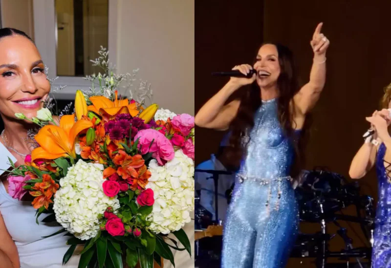 Shakira envia flores e bilhete para Ivete após participação em show em Copacabana: ‘Muito amor’