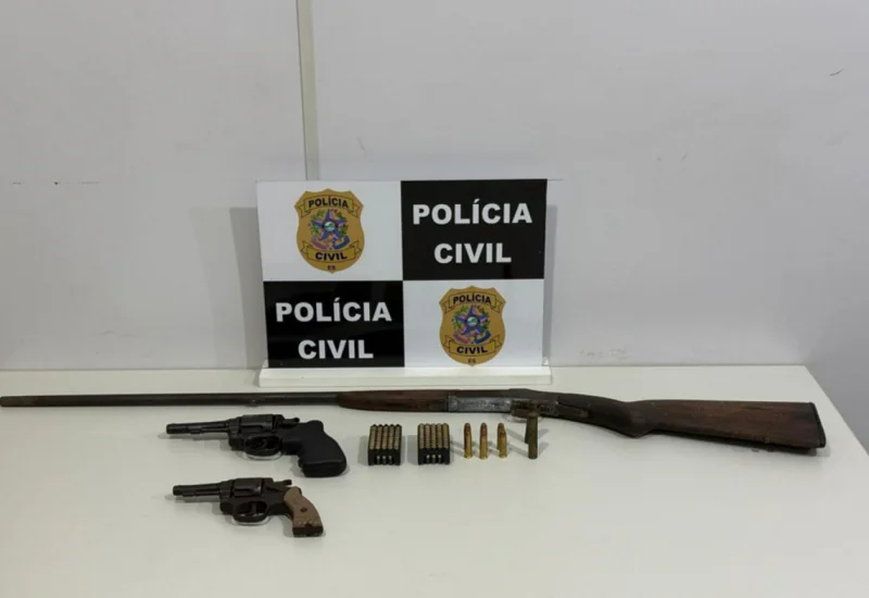 Homem é preso com armas durante operação contra violência doméstica em Linhares