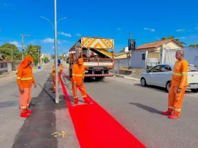 Ciclofaixas de Linhares passam por revitalização em vários bairros