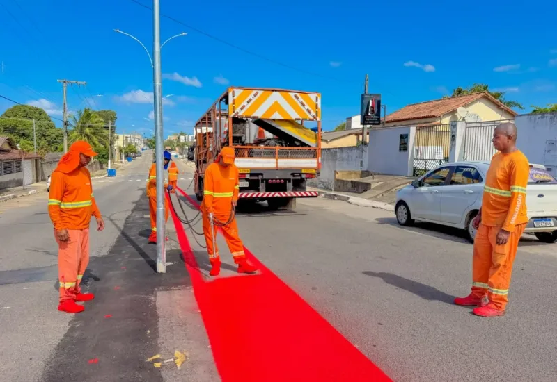 Ciclofaixas de Linhares passam por revitalização em vários bairros