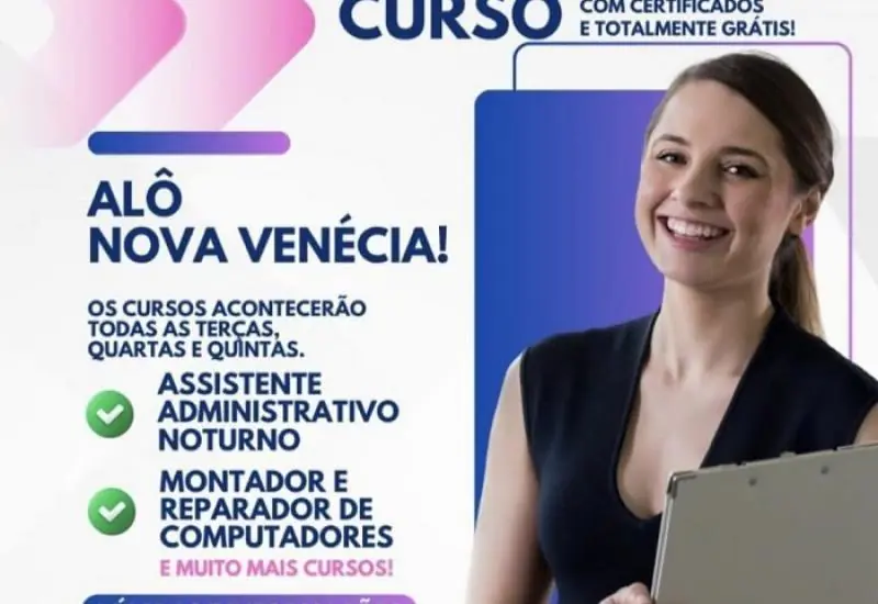 Cursos gratuitos do Qualificar ES estão com inscrições abertas em Nova Venécia