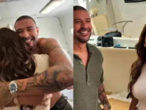 Paolla Oliveira e Diogo Nogueira se encontram 10 meses após término