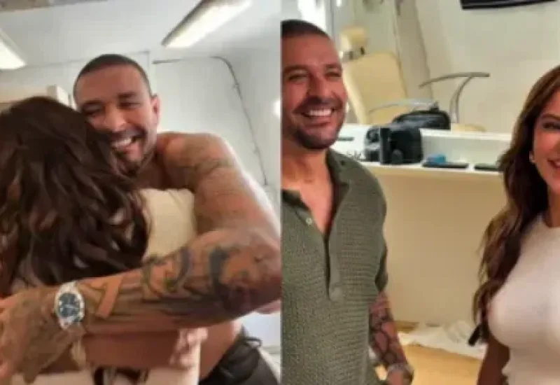 Paolla Oliveira e Diogo Nogueira se encontram 10 meses após término