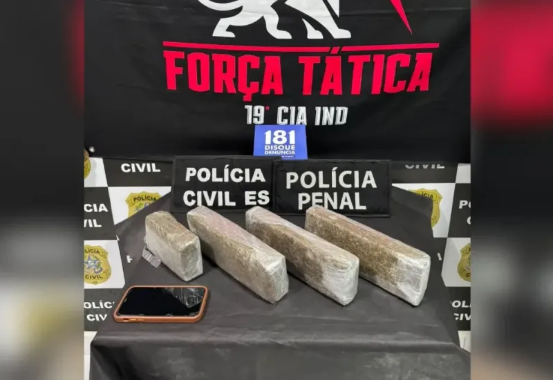 Suspeito é preso com mais de 3 kg de maconha em Montanha