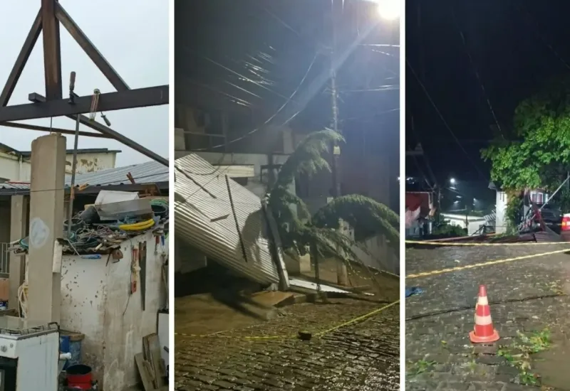 Temporal destelha casas, derruba árvores e deixa rastro de destruição no Sul do ES