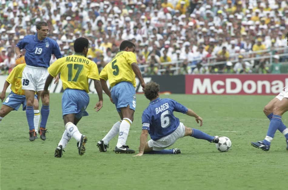 Franco Baresi na final da Copa do Mundo de 1994 entre Brasil e Itália